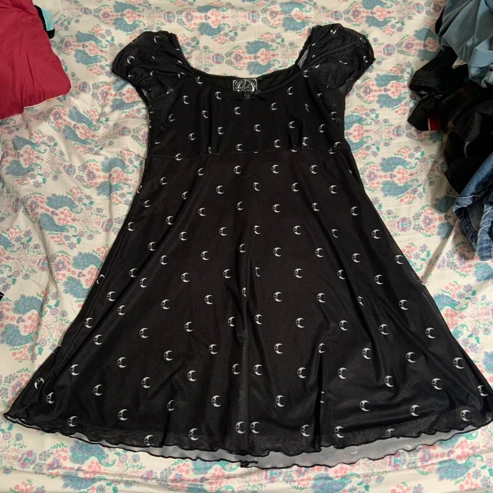 Goth vampire crescent moon babydoll dress